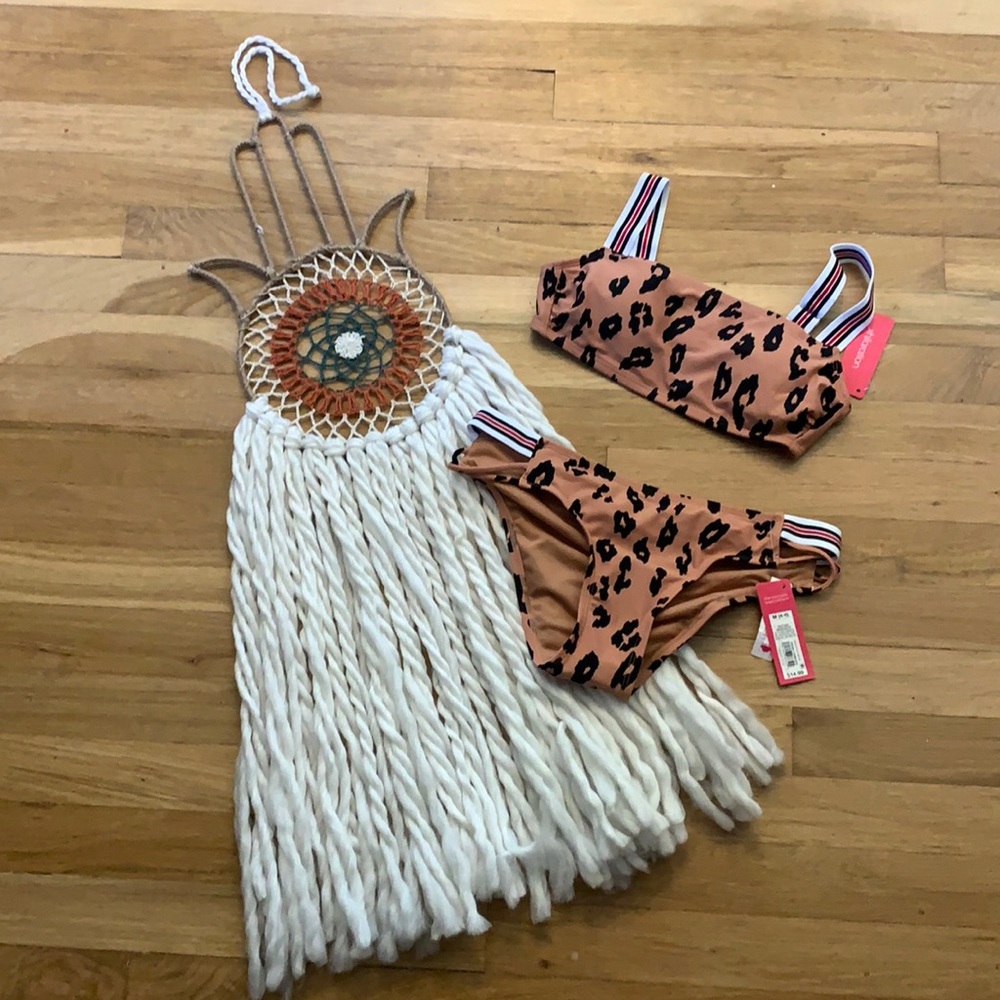 🎈NWT leopard and stripes bikini 👙 - Picture 1 of 5